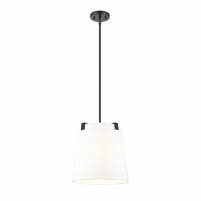 Подвесной светильник Weston 3-Light - Современный стальной светильник с льняным абажуром, с регулируемой яркостью, черного цвета с защитой от влаги