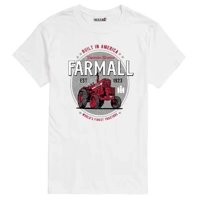 Мужская футболка Farmall Worlds Finest Tractor с коротким рукавом и рисунком трактора, белая