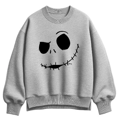 Женский свитшот The Nightmare Before Christmas, серый меланж