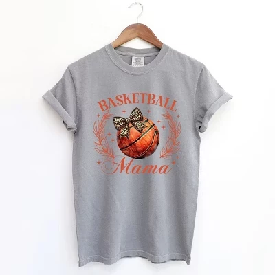 Женская футболка Coquette Basketball Mom с коротким рукавом, окрашенная в серый цвет