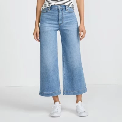 Женские укороченные джинсы Recover Denim с высокой посадкой и широкими штанинами