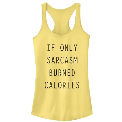 Женская майка Chin-Up Sarcasm Burns Calories, желтая