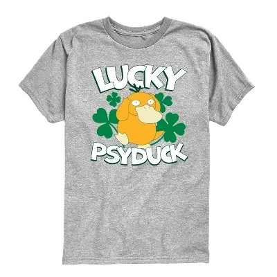 Футболка с коротким рукавом и рисунком Psyduck для мальчиков - Pokémon - Lucky athletic heather