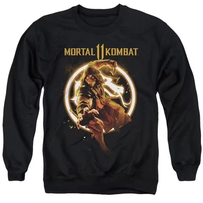 Толстовка с круглым вырезом для взрослых 11 Scorpion Flames черная