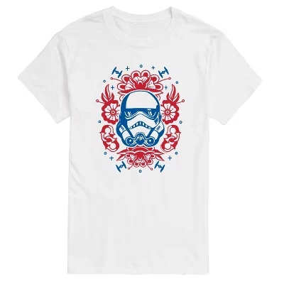 Мужская футболка с рисунком Storm Trooper Americana Tattoo с коротким рукавом белого цвета