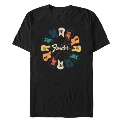 Мужская футболка Colorful Kaleidoscope Guitars черного цвета