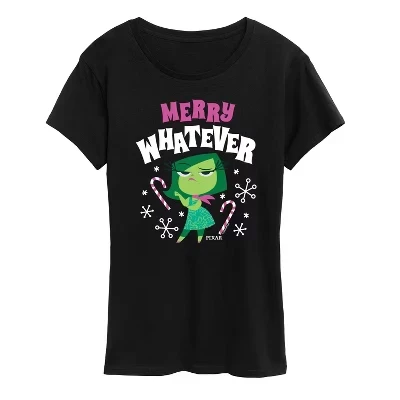 Женская футболка Merry Whatever с коротким рукавом и графическим рисунком, черная