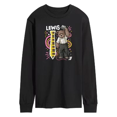 Мужская футболка Lewis Keyboard с длинным рукавом и графическим рисунком, черная