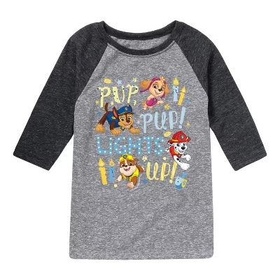 Футболка Реглан с рисунком Щенячьего патруля для мальчиков - Paw Patrol - Pup Pup Lights Up, черная