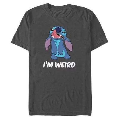 Мужская футболка Weird Nose Licking Stitch с рисунком древесного угля