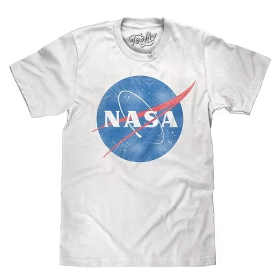 Distressed NASA Logo T-Shirt white