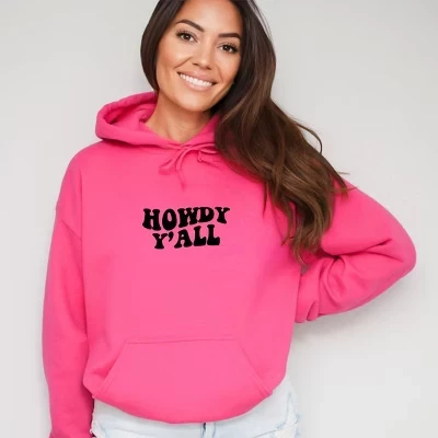 Женское худи Simply Sage Market Howdy Y'all Retro, малиновое