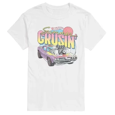 Мужская летняя футболка Crusin с коротким рукавом и рисунком белого цвета