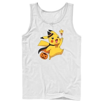 Мужская майка Pokemon Пикачу-волшебник, белая