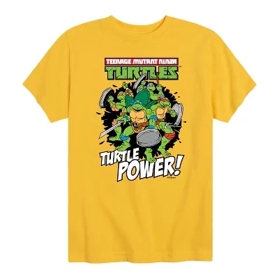 Футболка Turtle Power с коротким рукавом и рисунком желтого цвета