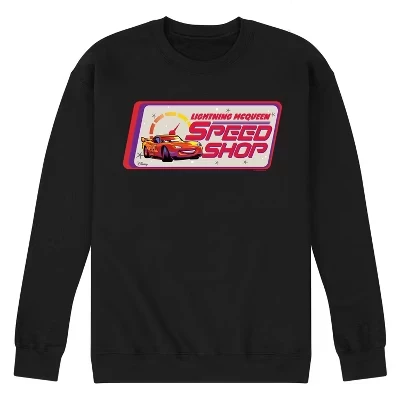 Мужская флисовая толстовка на молнии McQueen Speed Shop с графическим принтом, черный