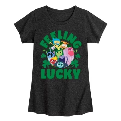 Вывернутая наизнанку футболка с рисунком Feeling Lucky, приталенная, с коротким рукавом