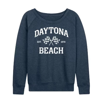 Женская легкая махровая рубашка Daytona Beach с широким вырезом и длинным рукавом с графическим рисунком heather indigo