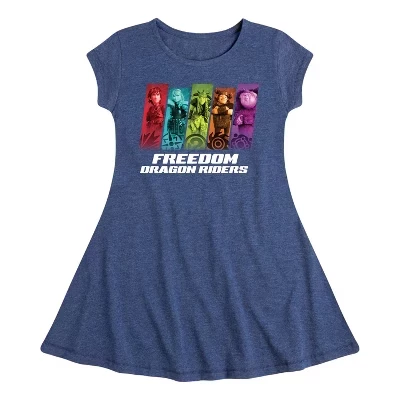 Платье Freedom Riders Fit & Flair с коротким рукавом и графичным рисунком синего цвета