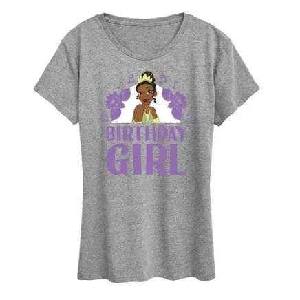Женская футболка Disney Birthday Girl, серый меланж