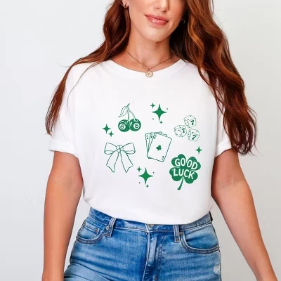 Женская футболка Simply Sage Market Lucky Icons, белая