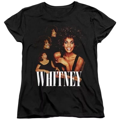 Женская футболка Sing It Whitney Collage черного цвета