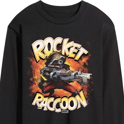 Мужской лонгслив Стражи Галактики Rocket Boom, черный