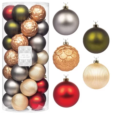 Елочные шары Every Day is Christmas 35 шт., 70 мм, new woodland