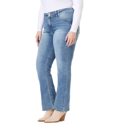 Женские джинсы со средней посадкой Insta Stretch Juniors Jeans Andrea большого размера, облегающие джинсы со средней посадкой Insta Stretch Juniors Jeans andrea
