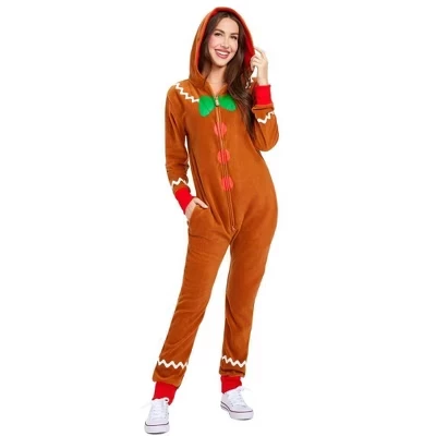 Женский комбинезон-пижама Tipsy Elves «Пряничный человечек»