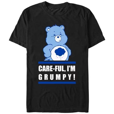 Мужская футболка Care Bears «Осторожно, я ворчун!», черная