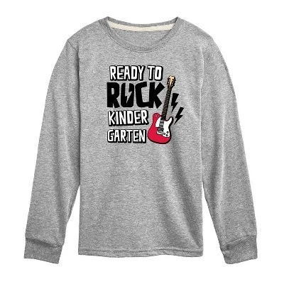Футболка с длинным рукавом Ready To Rock для детского сада с графическим рисунком athletic heather