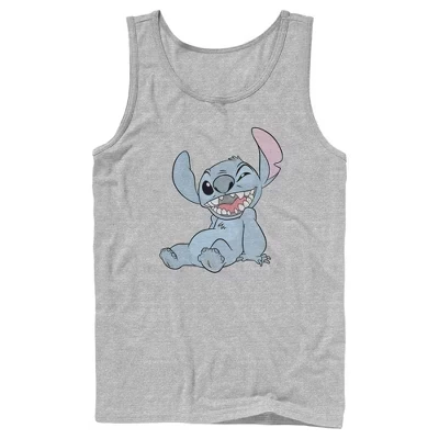 Мужская майка Lilo & Stitch Smile, серый меланж