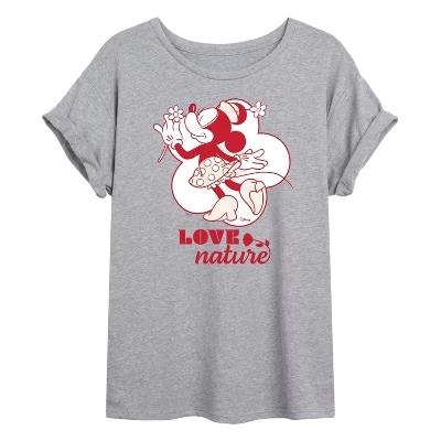 Женская футболка с объемным рисунком Minnie Mouse Love Nature для женщин