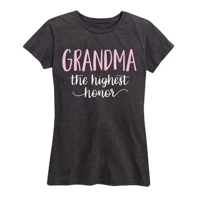 Женская футболка с коротким рукавом Grandma The Highest Honor с графическим рисунком heather charcoal