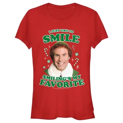 Женская футболка Elf Buddy «Люблю улыбаться», красная