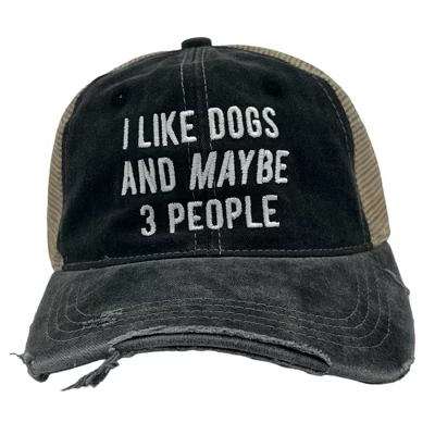 Забавная бейсболка I Like Dogs и, возможно, шляпа для 3 человек, Забавная кепка для любителей щенков - Сумасшедшая собачья шапка с саркастическими надписями