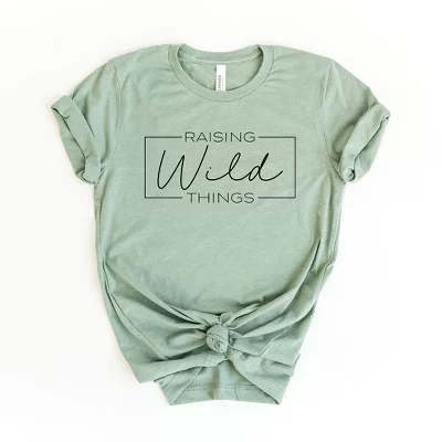 Женская футболка Raising Wild Things с коротким рукавом и рисунком sage