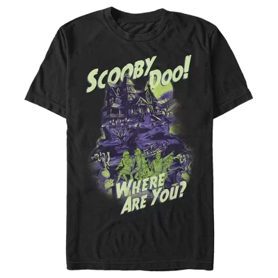 Мужская футболка Scooby-Doo «Дом с привидениями», черная