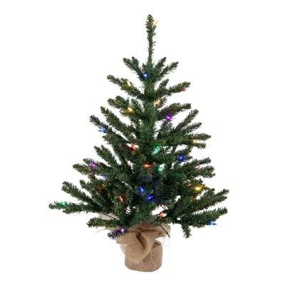 Настольная рождественская ёлка Vickerman Anoka Pine с подсветкой, разноцветная