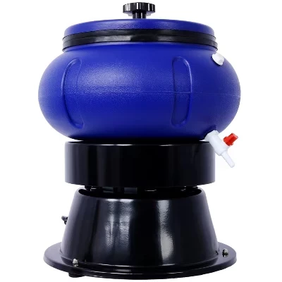 Electric Polisher Tumbler 18 Lbs Capacity, Vibratory Media Tumbler for Metal Parts Polishing & Rust Removal blue