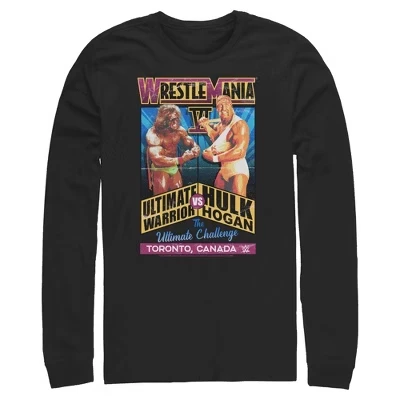 Мужская футболка с длинным рукавом Hulk Hogan VS The Ultimate Warrior черный