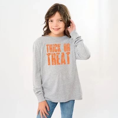 Trick or Treat Block Distressed - Молодежная футболка с длинным рукавом и рисунком
