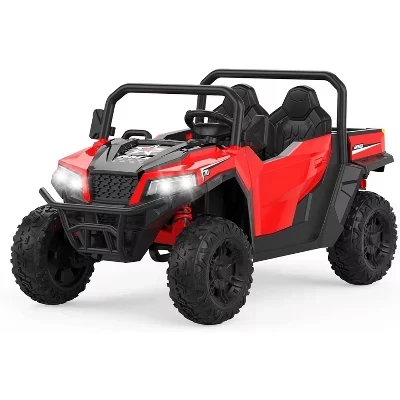 Самосвал с дистанционным управлением 24 В 4WD, 2-местный детский самосвал с музыкальным проигрывателем, светодиодной подсветкой, системой безопасности запуска с помощью кнопки красного цвета