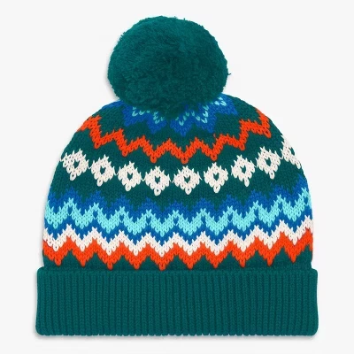 Детская шапка Primary Fair Isle, зелёная с радужным узором