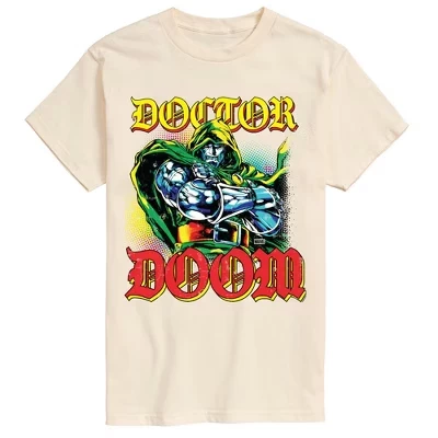 Мужская футболка с коротким рукавом и графическим рисунком цвета Doom Pop кремового цвета