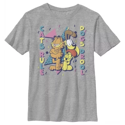 Футболка для мальчиков Garfield с котами, серый меланж