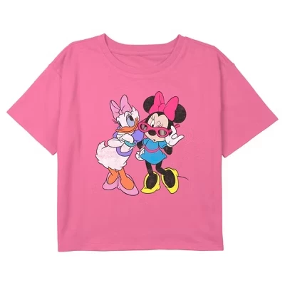 Детская футболка Mickey Mouse, Дейзи и Минни, розовая