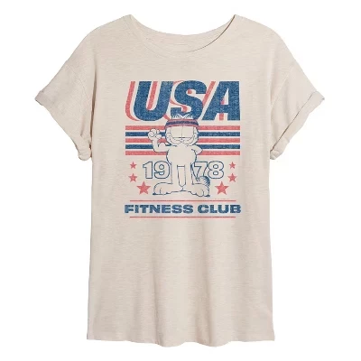 Женская - - Футболка USA Fitness Oversize с графическим рисунком birch