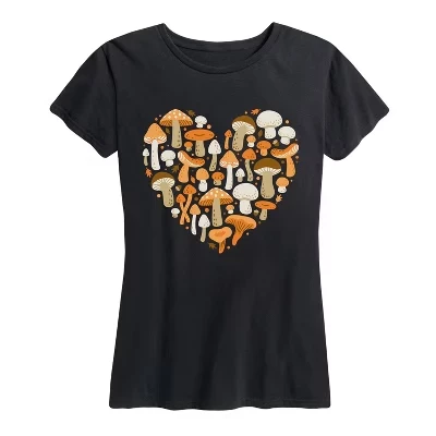 Женская футболка Instant Message Mushroom Heart, черная